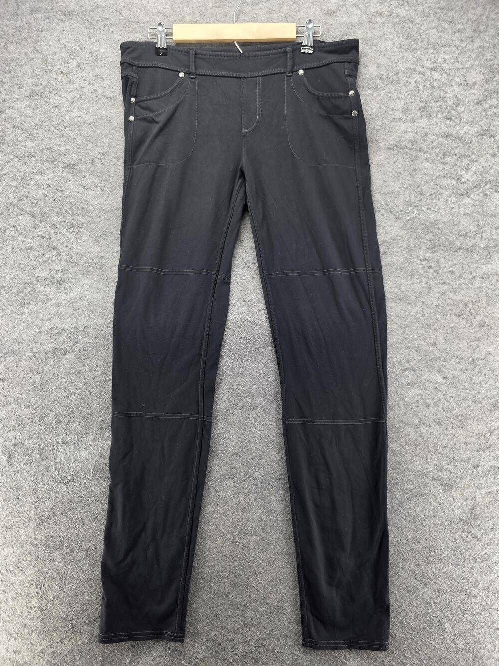 Athleta Pants Womens L Tall Black Ankle Yoga Pockets Elastic Waist 34.5 Inseam